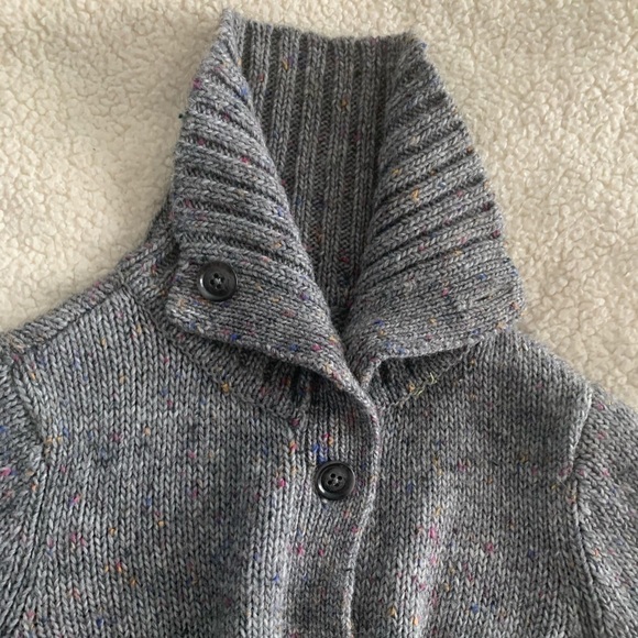 Like NEW! Talbots Grey Tweed  Wool Cardigan (Sp) - Picture 8 of 11